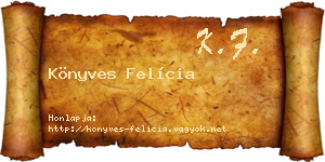 Könyves Felícia névjegykártya